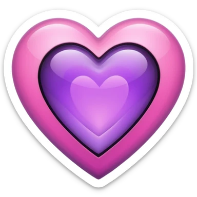 A purple and pink gem heart with black center sticker