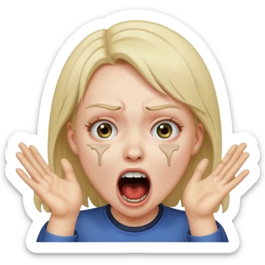 Girl pretending to choke herself & screaming  sticker