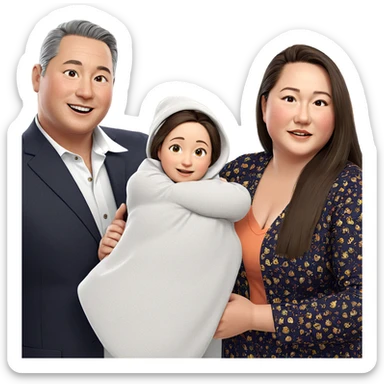 happy family portrait together sticker