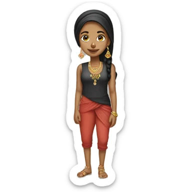 Full body Punjabi girl with earings  sticker