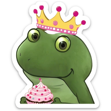 cupcake princess frog  sticker