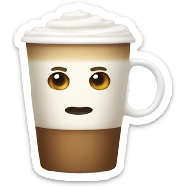Flat white coffee sticker