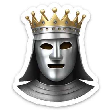 king baldwin IV in silver full face mask up sticker