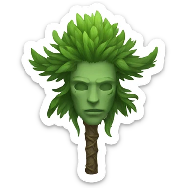 druid staff with green top sticker