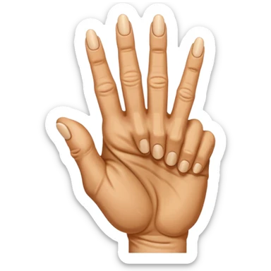 mano con el dedo de enmedio hacia arrugado sticker