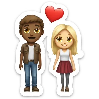 guy heart give girl  sticker