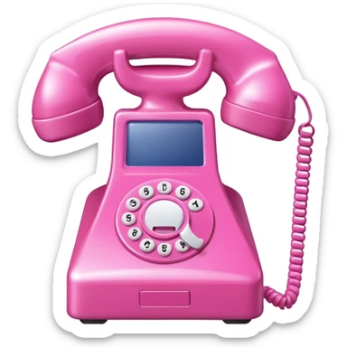 pink phone call caller id bubble sticker