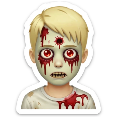 Boy zombie with blonde hair emoji  sticker