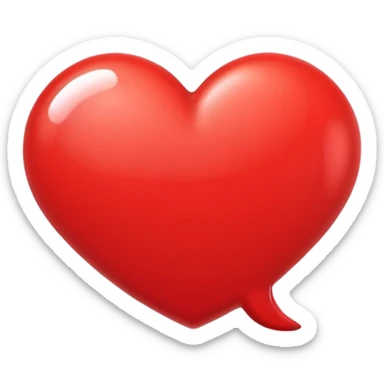 There's a red heart inside the thought speech bubble sticker