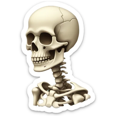 Skeleton high cheekbones looking to the side sticker