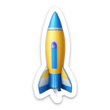 pom-pom-girl above a rocket sticker