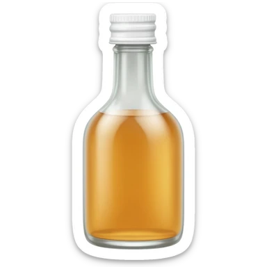 aesthetic clear syrup in tall clear full glass bottle with white lid realistic soft textures sticker