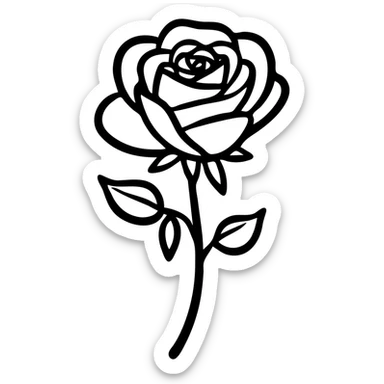 Wilted rose flower with drooping petals sticker