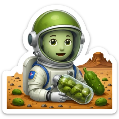 Intoxicated pickle on mars  sticker