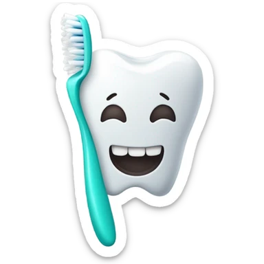 toothbrush and tooth sticker