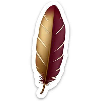a maroon feather quill and an open SCROLL sticker
