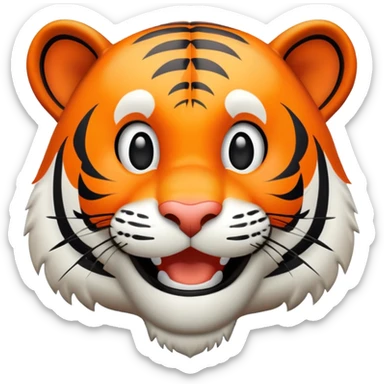 happy tiger face sticker