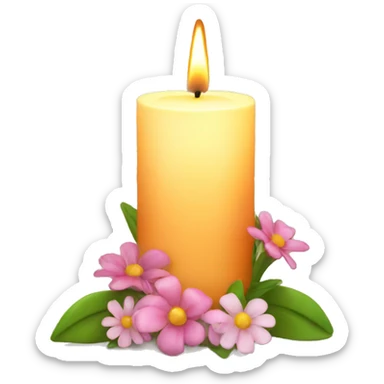 Spring candle with flowers  sticker