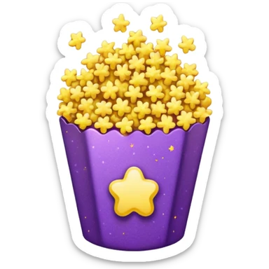 Glitter purple and yellow popcorn  sticker