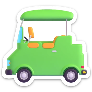 stylish bright green coach side view contemporary bold smiling sticker
