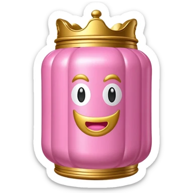gold rococo pink inflatable ornate spam can sticker