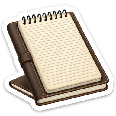 Realistic notebook open with neutral color sticker