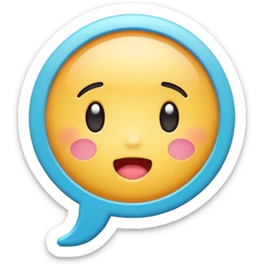 speech bubble with kawaii anime face and exclamation mark, emoji style sticker