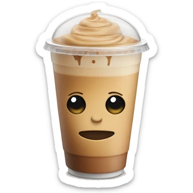 Small iced latte in a plastic cup  sticker