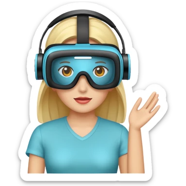 VR wear woman sticker