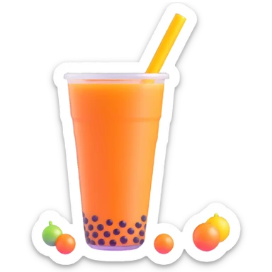 bubble tea with boba pearls sticker