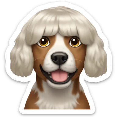 dog with wig sticker