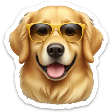 Golden retriver sunglase sticker