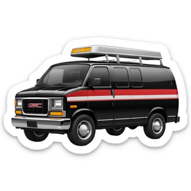 I need an emoji depicting the A-Team's van. this is a GMC Vandura with a front grill, and a diagonal stripe coming from the door, it is not a VW van sticker