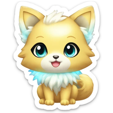 Cute Cool Kawaii stylish Pretty Chibi Fur-Sona Shiny Colorful Sparkly Fakemon Full Body sticker
