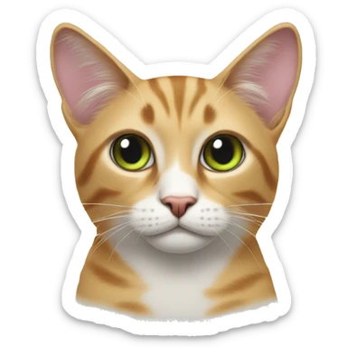 stoned cat after surgery, long ears, eyes barely open sticker