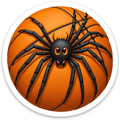 A spider with a basketball in the background  sticker