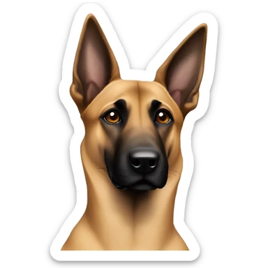 belgian malinois with one floppy right ear sticker