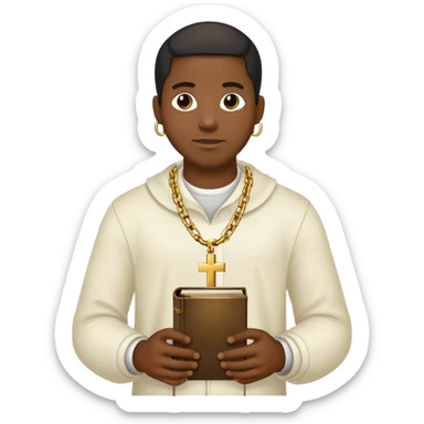 Rapper With Bible and chain on sticker