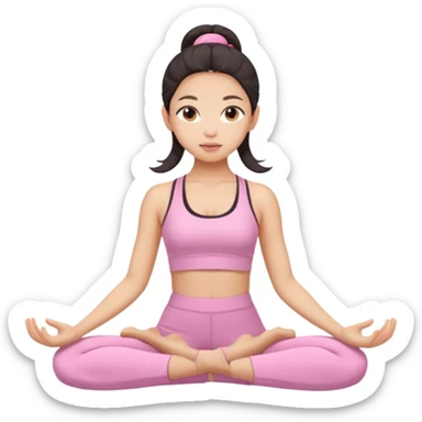 asian yoga girl light pink clothes  sticker