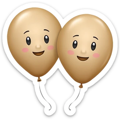 Two beige balloons sticker