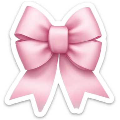 light pink ribbon bow sticker