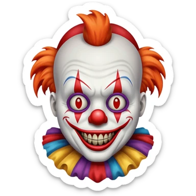 creepy clown sticker