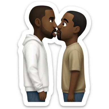 Diddy kissing Kanye sticker
