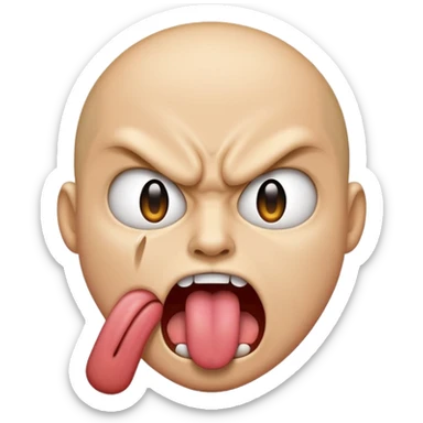 Tongue sticking out to angry sticker