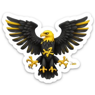 black and yellow two-head heraldic eagle sticker