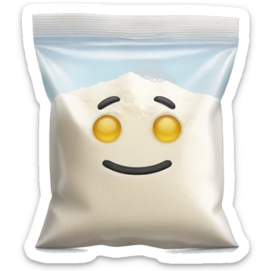 Ziplock bag with flour in it sticker