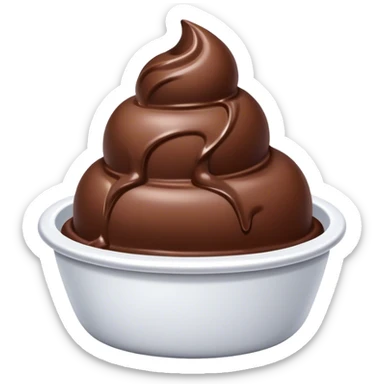 Chocolate ice cream in small dish sticker