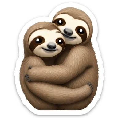 Sloths hugging sticker