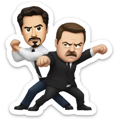 Tony stark fighting Paul blart  sticker