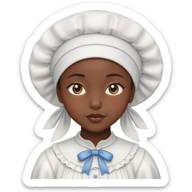 black girl with bonnet on sticker